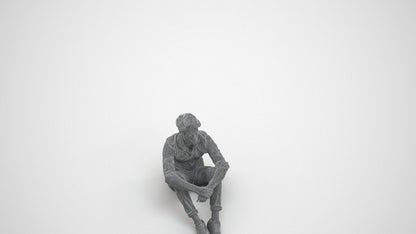 scanned 3D man casual mix, photogrammetry people for Enscape and V-Ray, wireframe three-quarter view