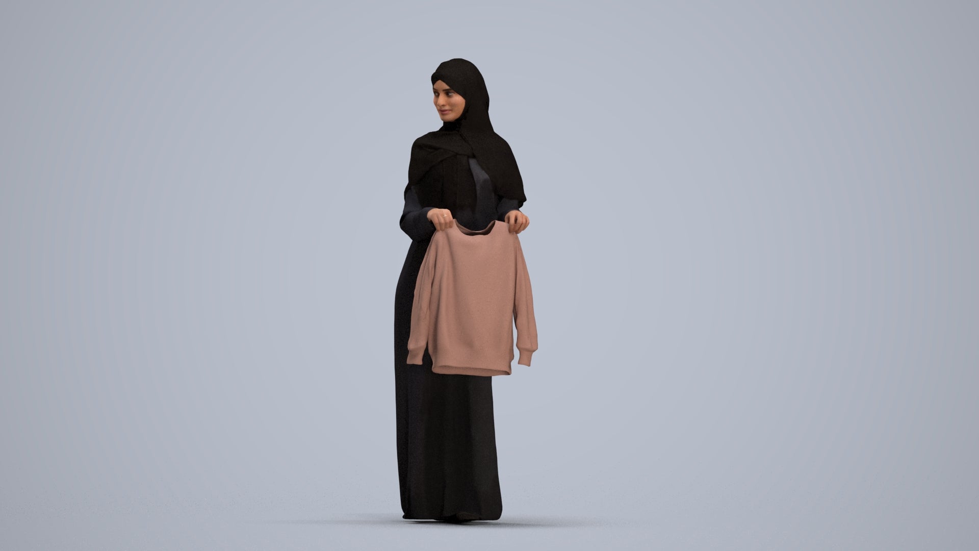 scanned 3D woman standing, photogrammetry people for Enscape and V-Ray, standing pose render