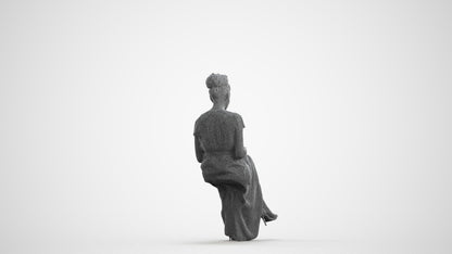 3D people model woman formal formalaffairs, scanned human for 3ds Max rendering, wireframe front view