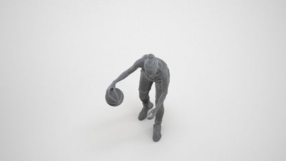 realistic 3D human woman sport, archviz people FBX OBJ for Blender, wireframe three-quarter view