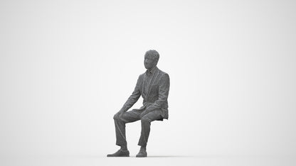 realistic 3D man business, scanned archviz people for Blender and 3ds Max, wireframe back view