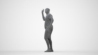 photogrammetry 3D man sport, realistic human model archviz FBX, wireframe back view