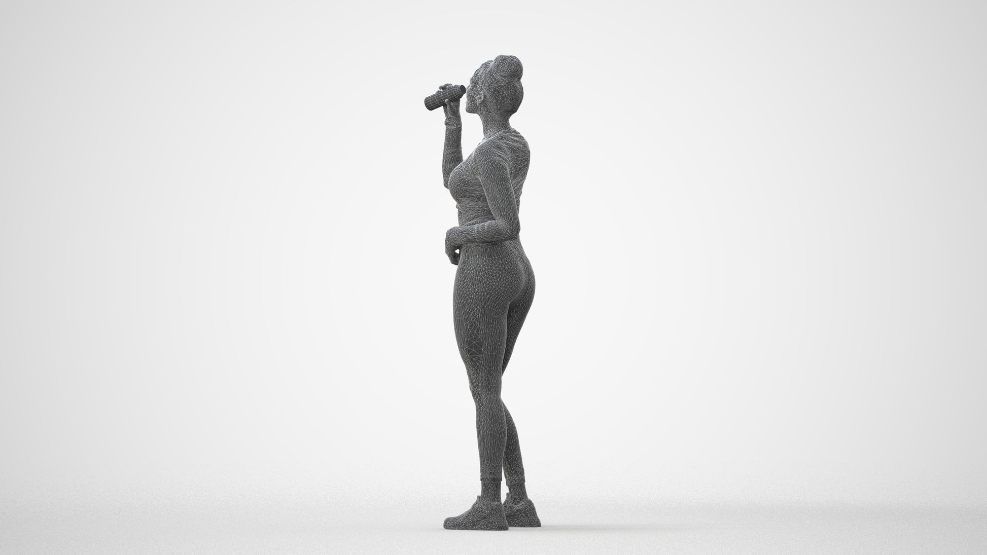 realistic 3D woman sport, scanned archviz people for Blender and 3ds Max, square thumbnail