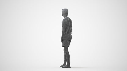 3D human model man casual standing, photogrammetry scanned person for archviz, square thumbnail