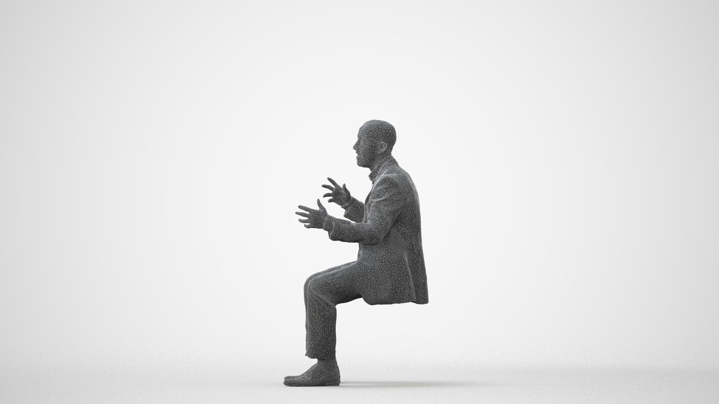 3D scanned man business, photorealistic archviz people for Enscape and SketchUp, square thumbnail