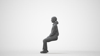 realistic 3D human girl kids, archviz people FBX OBJ for Blender, square thumbnail