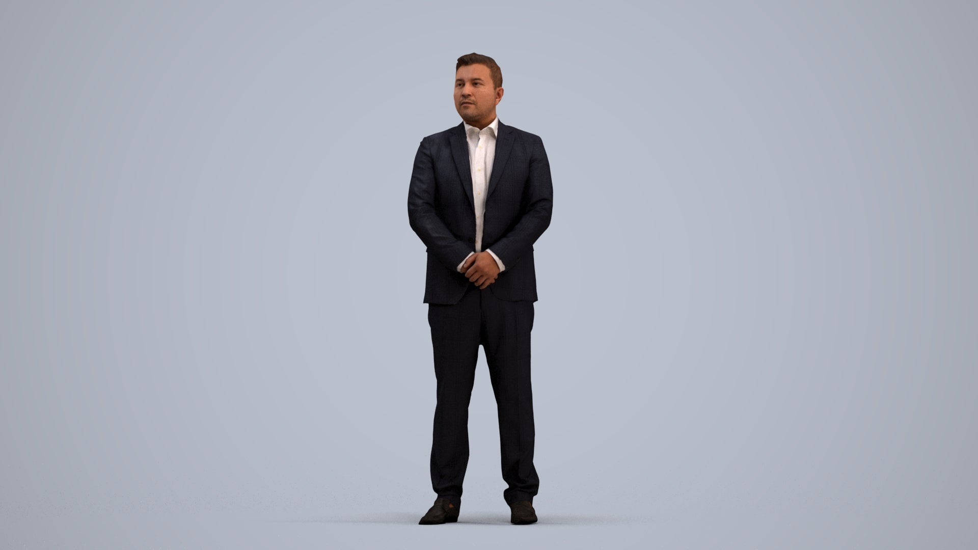 3D people model man business formalaffairs, scanned human for 3ds Max rendering, standing pose render