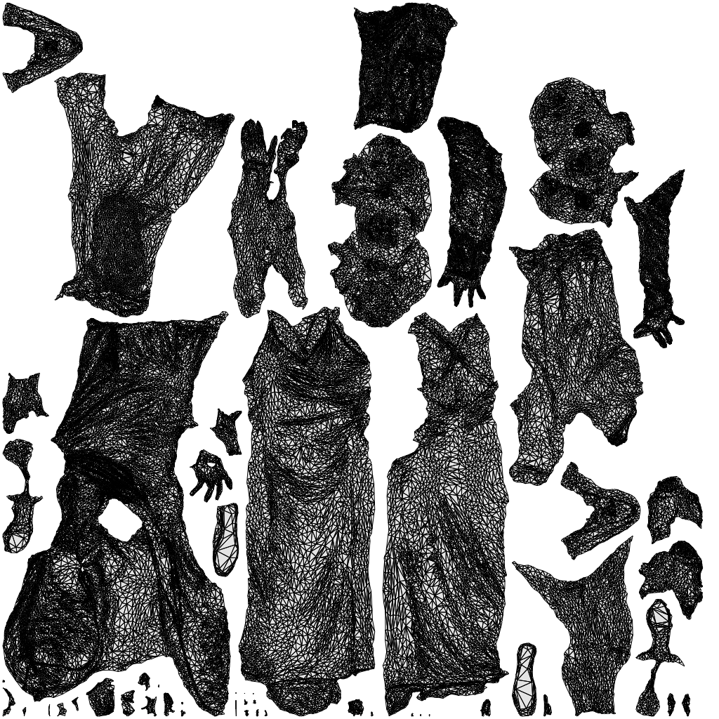 scanned 3D woman formal dancing, photogrammetry people for Enscape and V-Ray, wireframe top-down view
