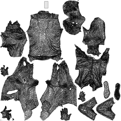 3D scanned man sitting casual, photorealistic archviz people for Enscape and SketchUp, wireframe top-down view