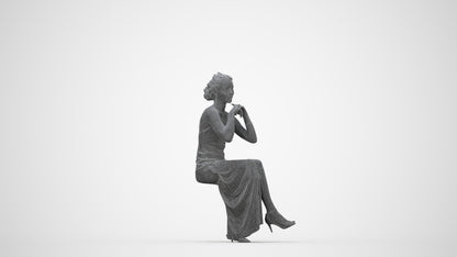 3D people model woman formal formalaffairs, scanned human for 3ds Max rendering, wireframe back view