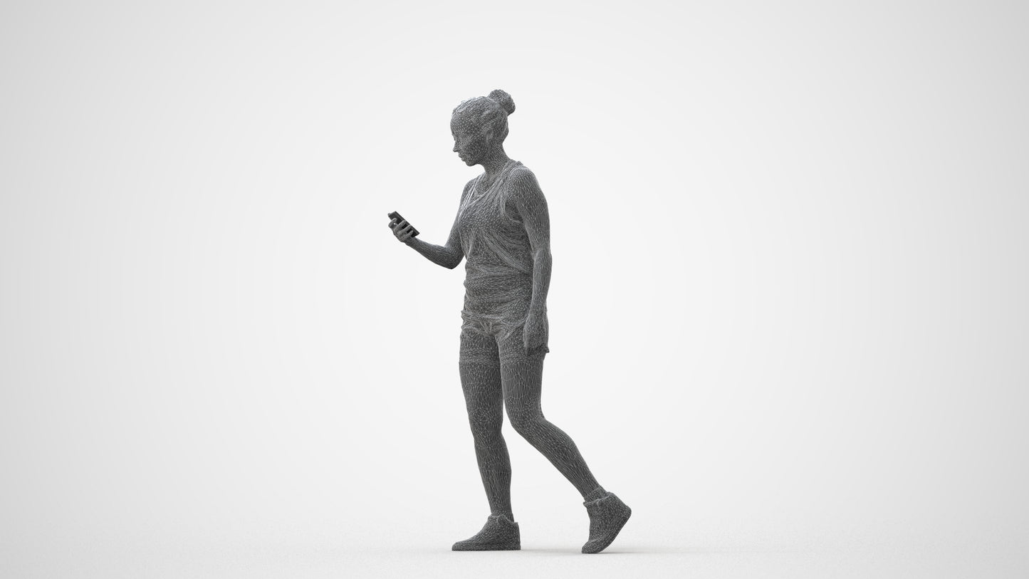 scanned 3D woman sport, photogrammetry people for Enscape and V-Ray, square thumbnail