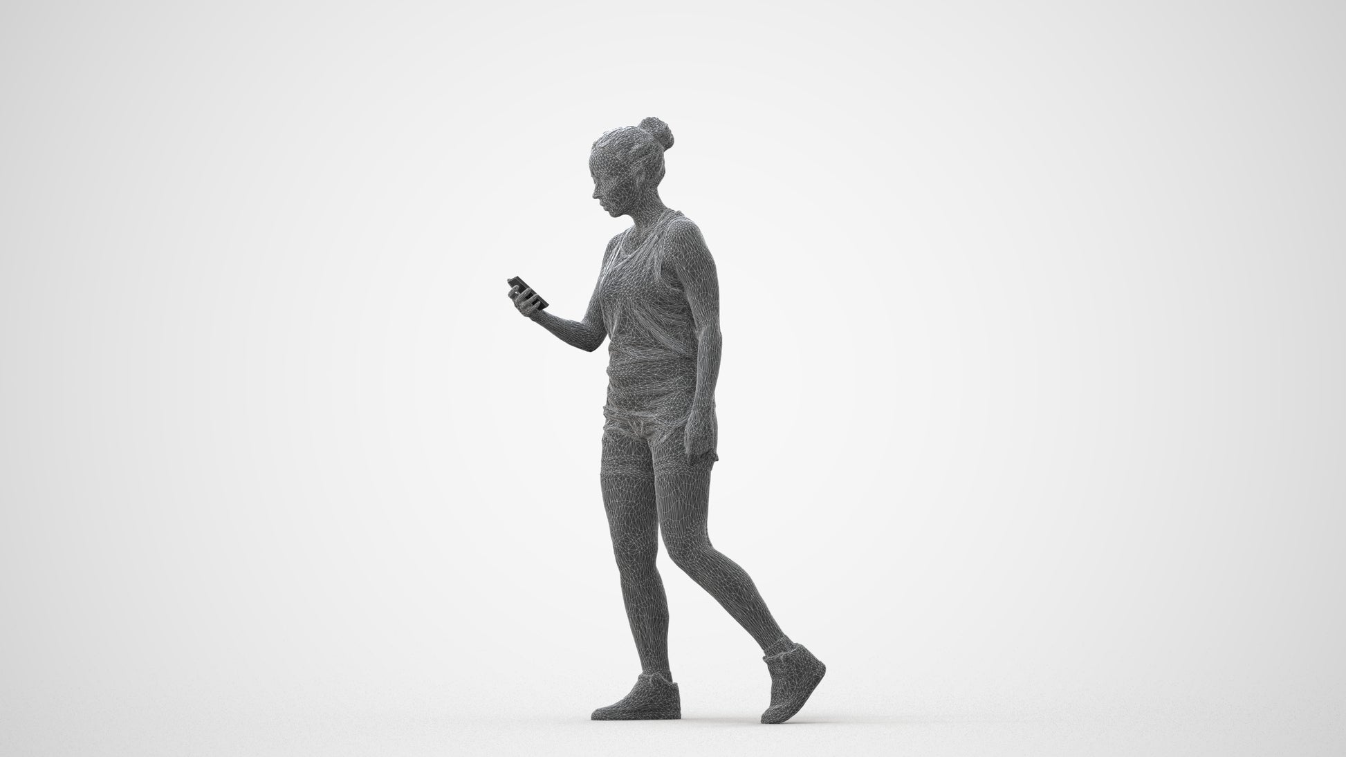 scanned 3D woman sport, photogrammetry people for Enscape and V-Ray, square thumbnail