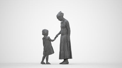realistic 3D girl casual kids, scanned archviz people for Blender and 3ds Max, wireframe back view