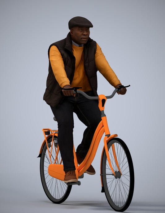 3D people model man casual cycling, scanned human for 3ds Max rendering