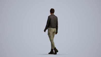 3D people model woman casual walking, scanned human for 3ds Max rendering, front view render