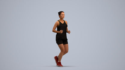 realistic 3D woman sport, scanned archviz people for Blender and 3ds Max, standing pose render