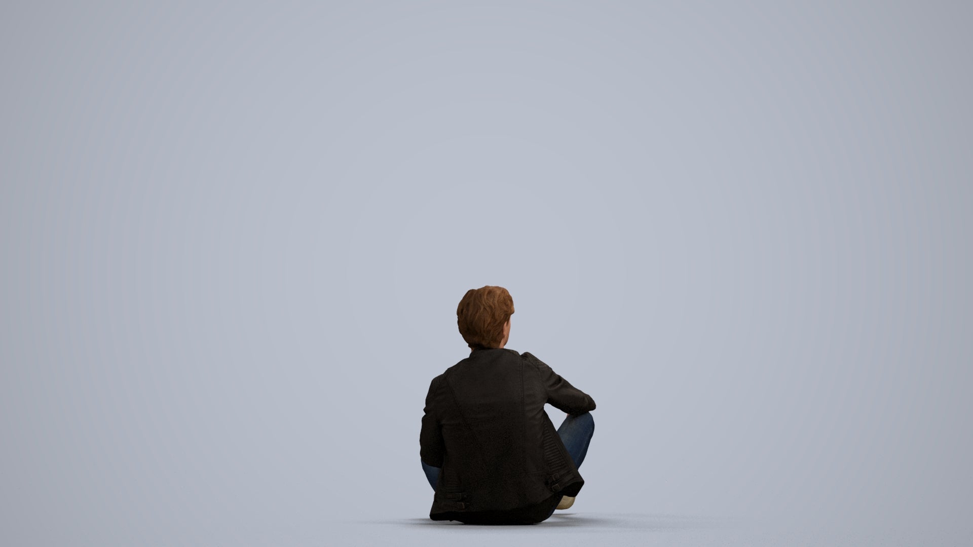 realistic 3D people man casual sitting, render-ready for V-Ray and Corona, FBX OBJ, front view render