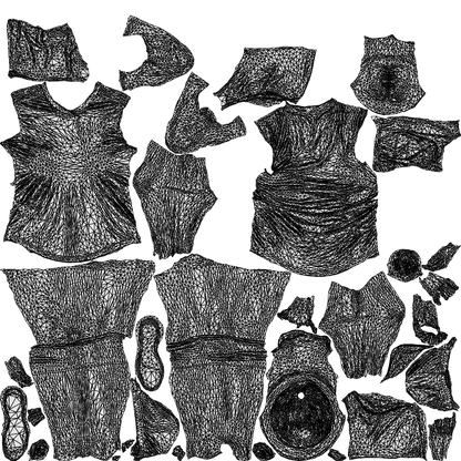 scanned 3D woman sport, photogrammetry people for Enscape and V-Ray, wireframe top-down view