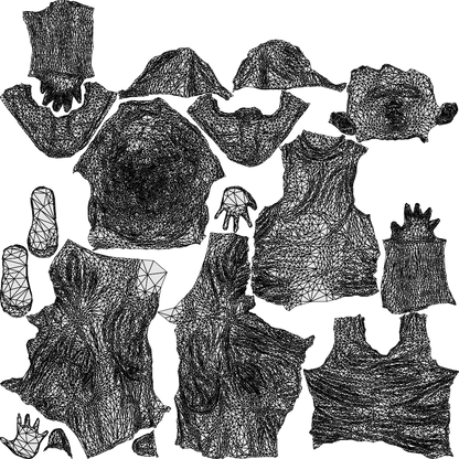 realistic 3D human boy casual kids, archviz people FBX OBJ for Blender, wireframe top-down view