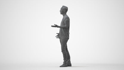 realistic 3D human man casual standing, archviz people FBX OBJ for Blender, square thumbnail