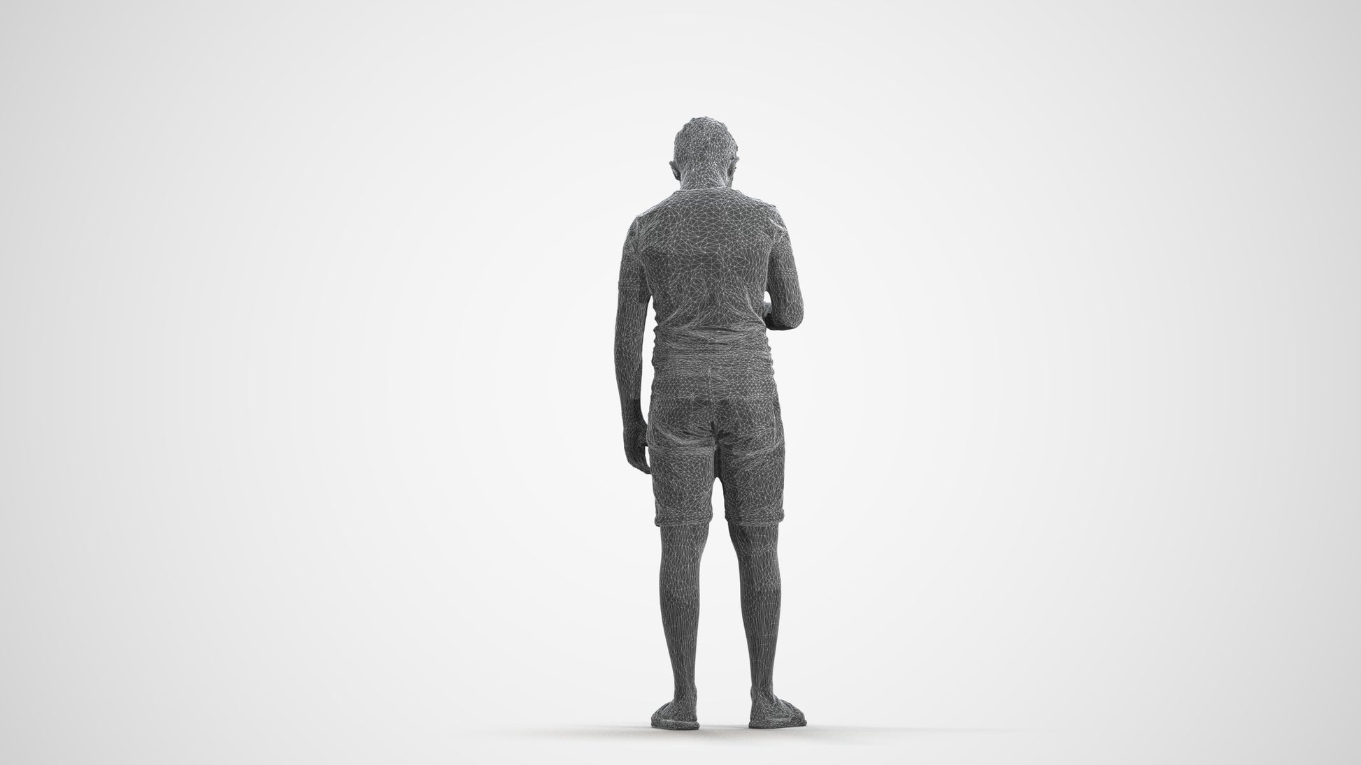 3D scanned boy kids casual, photorealistic archviz people for Enscape and SketchUp, wireframe front view