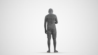 3D scanned boy kids casual, photorealistic archviz people for Enscape and SketchUp, wireframe front view