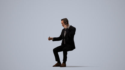 3D scanned man business formal, photorealistic archviz people for Enscape and SketchUp, three-quarter view render