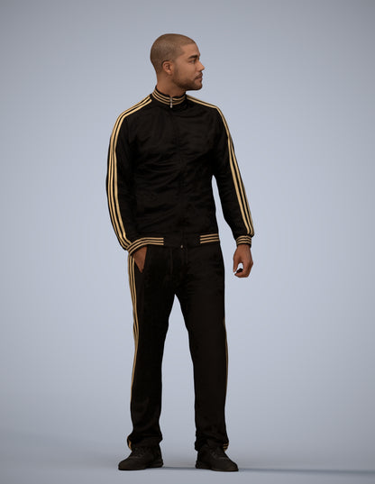 realistic 3D human man sport standing, archviz people FBX OBJ for Blender