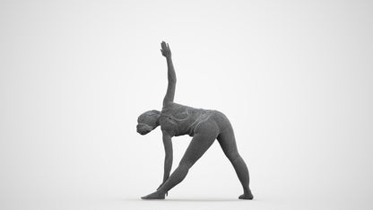 realistic 3D human woman sport, archviz people FBX OBJ for Blender, wireframe front view