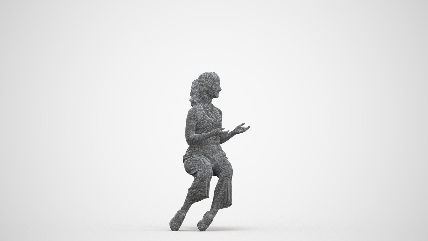 3D people model girl casual kids, scanned human for 3ds Max rendering, three-quarter front view render