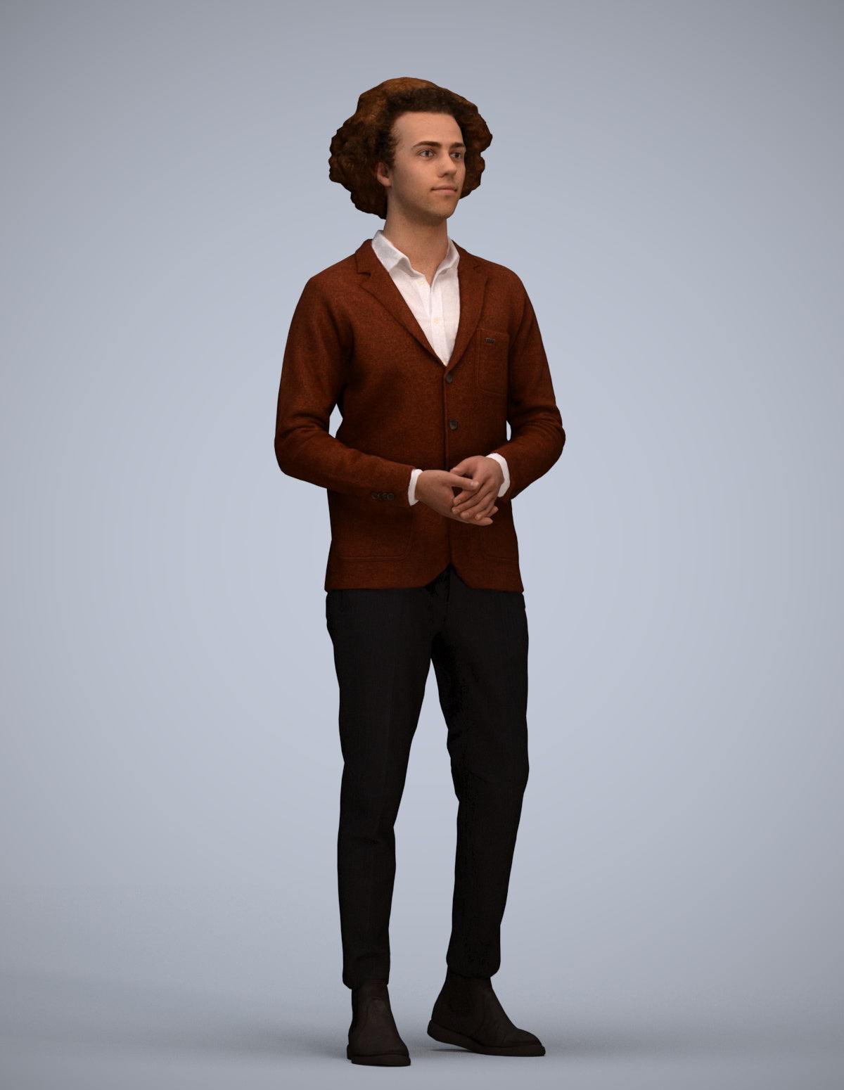 photogrammetry 3D man casual standing, realistic human model archviz FBX
