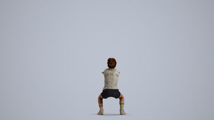 realistic 3D people girl casual kids, render-ready for V-Ray and Corona, FBX OBJ, front view render