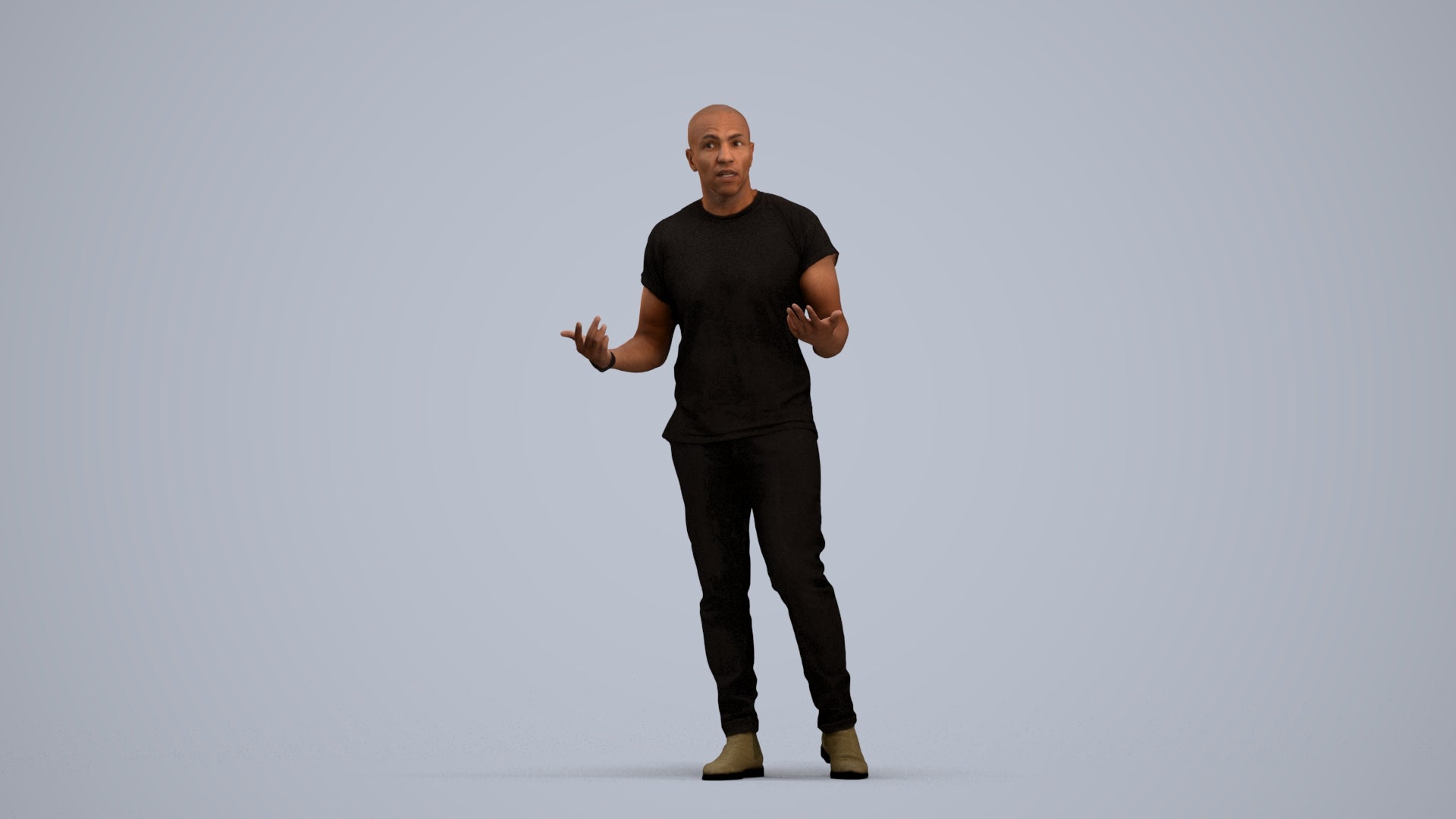 photogrammetry 3D man casual standing, realistic human model archviz FBX, standing pose render