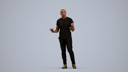 photogrammetry 3D man casual standing, realistic human model archviz FBX, standing pose render
