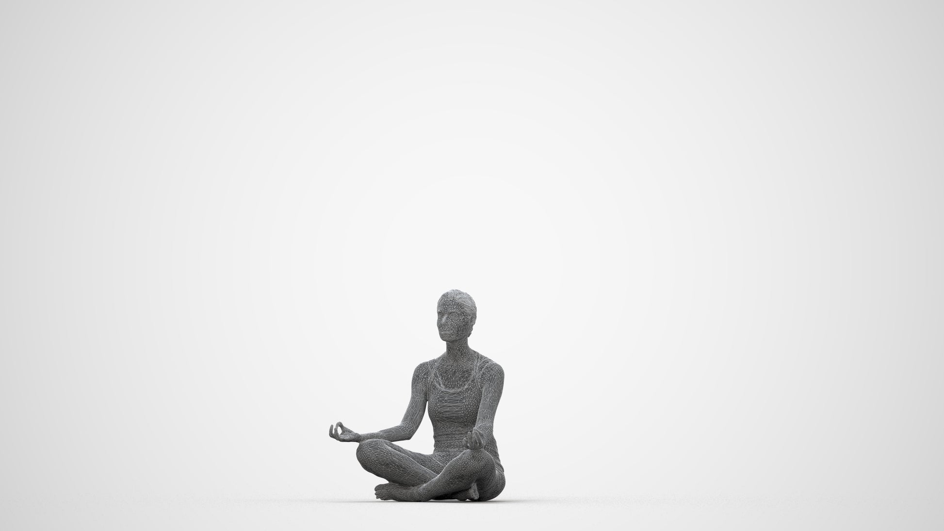 3D people model woman sport, scanned human for 3ds Max rendering, wireframe back view