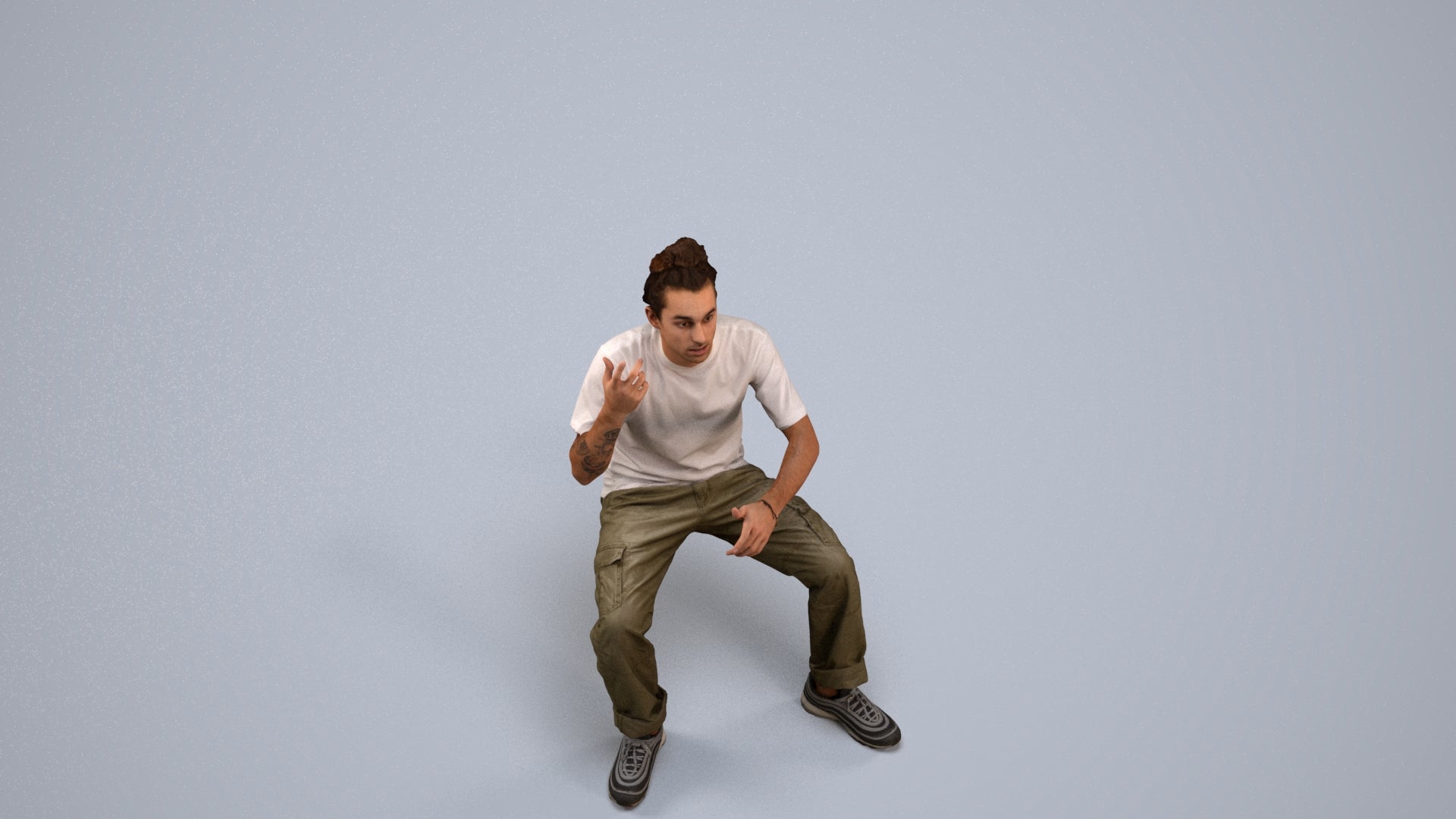 realistic 3D people man casual sitting, render-ready for V-Ray and Corona, FBX OBJ, back view render