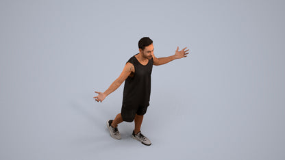 realistic 3D people man sport, render-ready for V-Ray and Corona, FBX OBJ, back view render