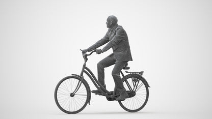 3D people model man business cycling, scanned human for 3ds Max rendering, square thumbnail