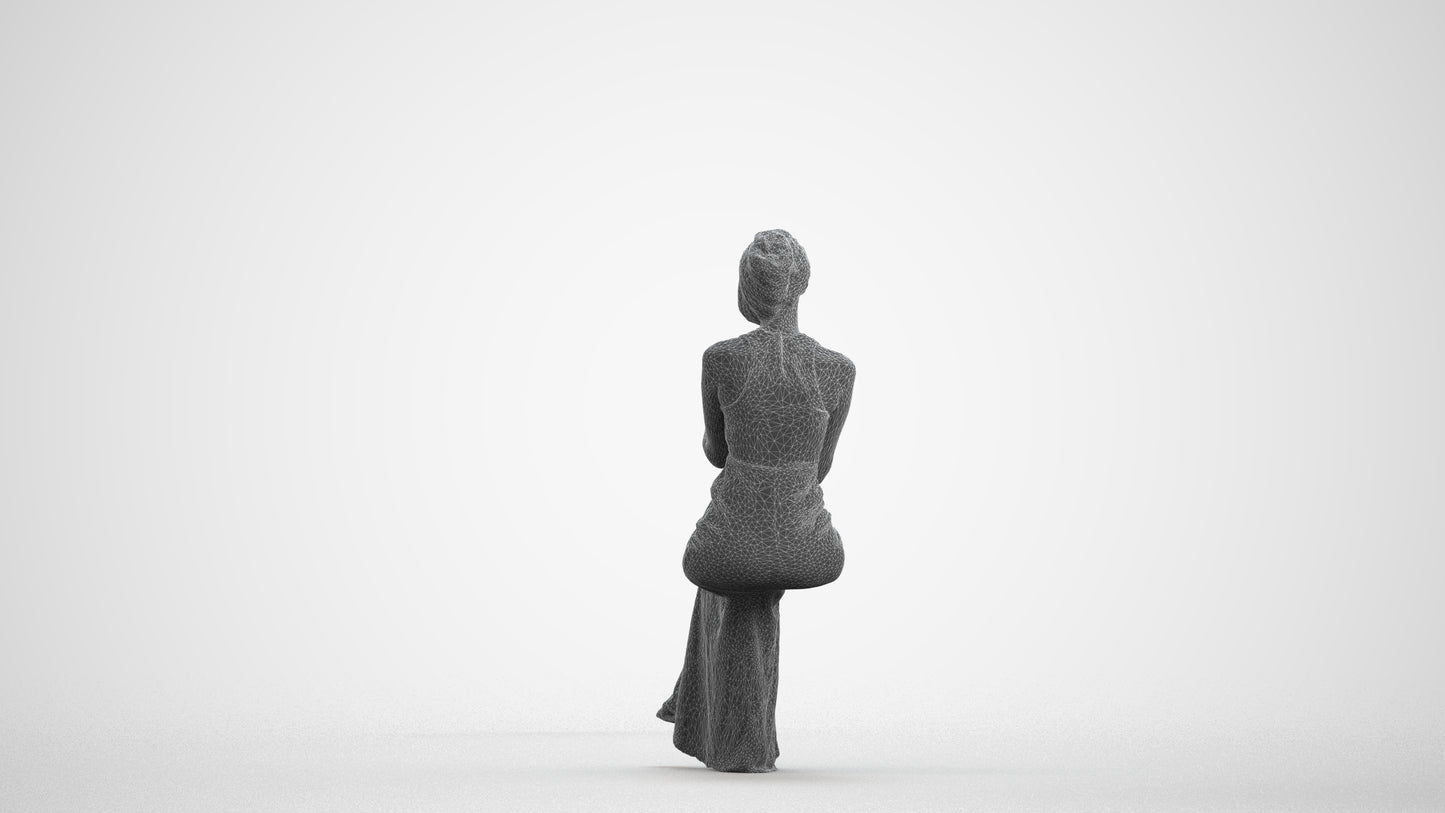 realistic 3D people woman formal formalaffairs, render-ready for V-Ray and Corona, FBX OBJ, wireframe front view