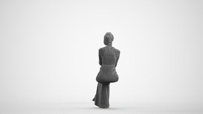 realistic 3D people woman formal formalaffairs, render-ready for V-Ray and Corona, FBX OBJ, wireframe front view