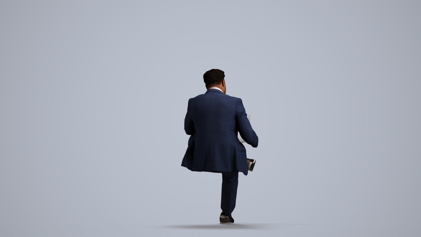 scanned 3D man business, photogrammetry people for Enscape and V-Ray, front view render