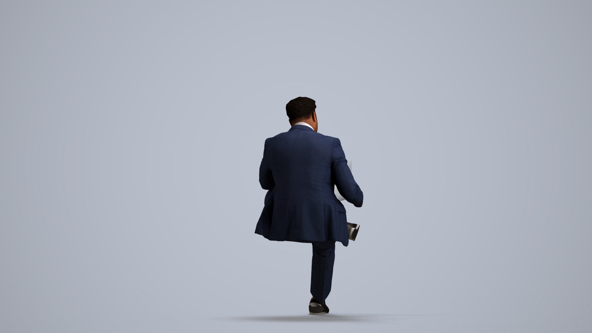 scanned 3D man business, photogrammetry people for Enscape and V-Ray, front view render