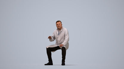3D human model man medical, photogrammetry scanned person for archviz, top-down view render