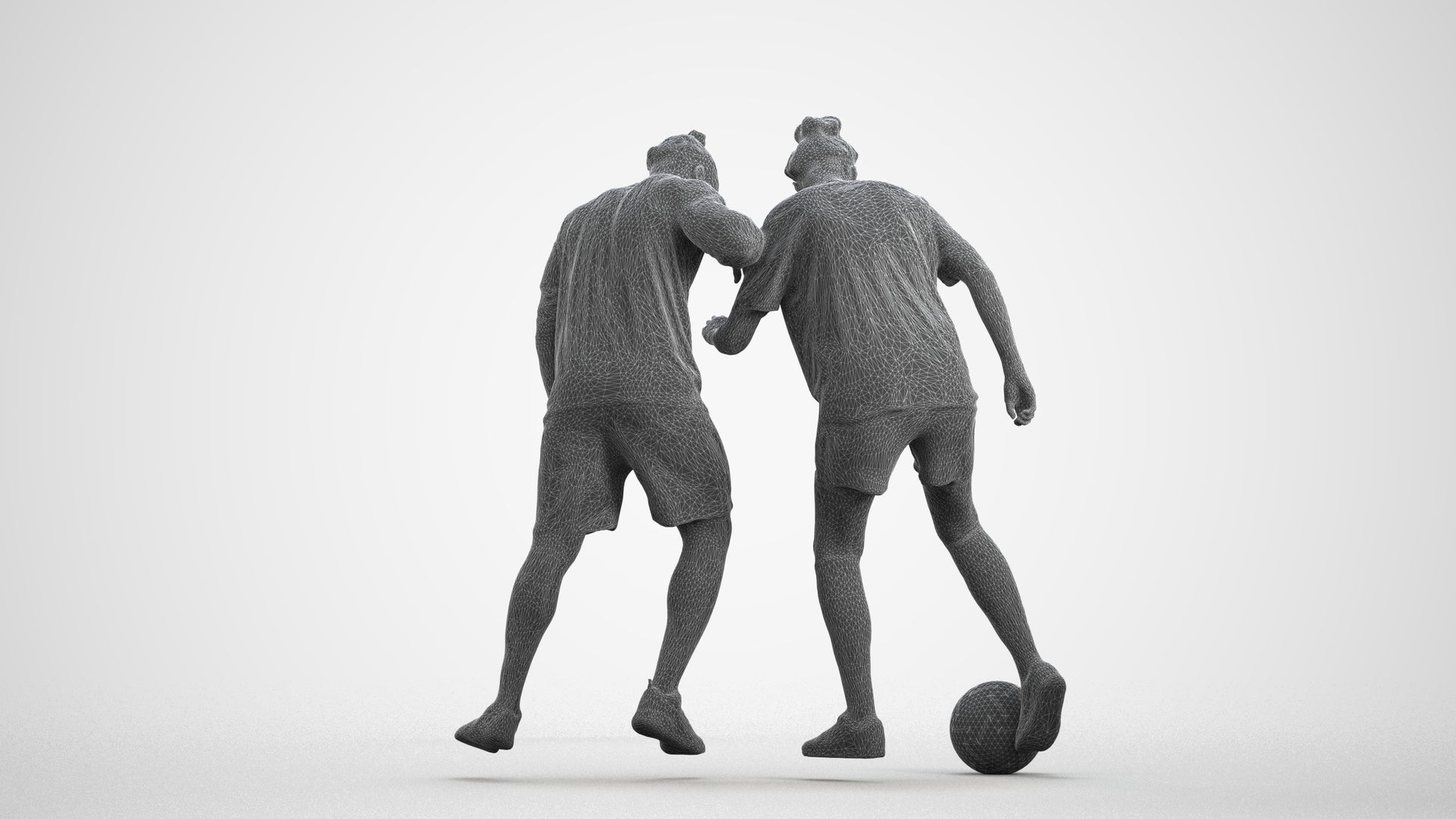 3D scanned woman sport, photorealistic archviz people for Enscape and SketchUp, wireframe front view