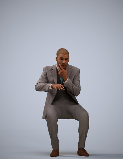 3D people model man business, scanned human for 3ds Max rendering