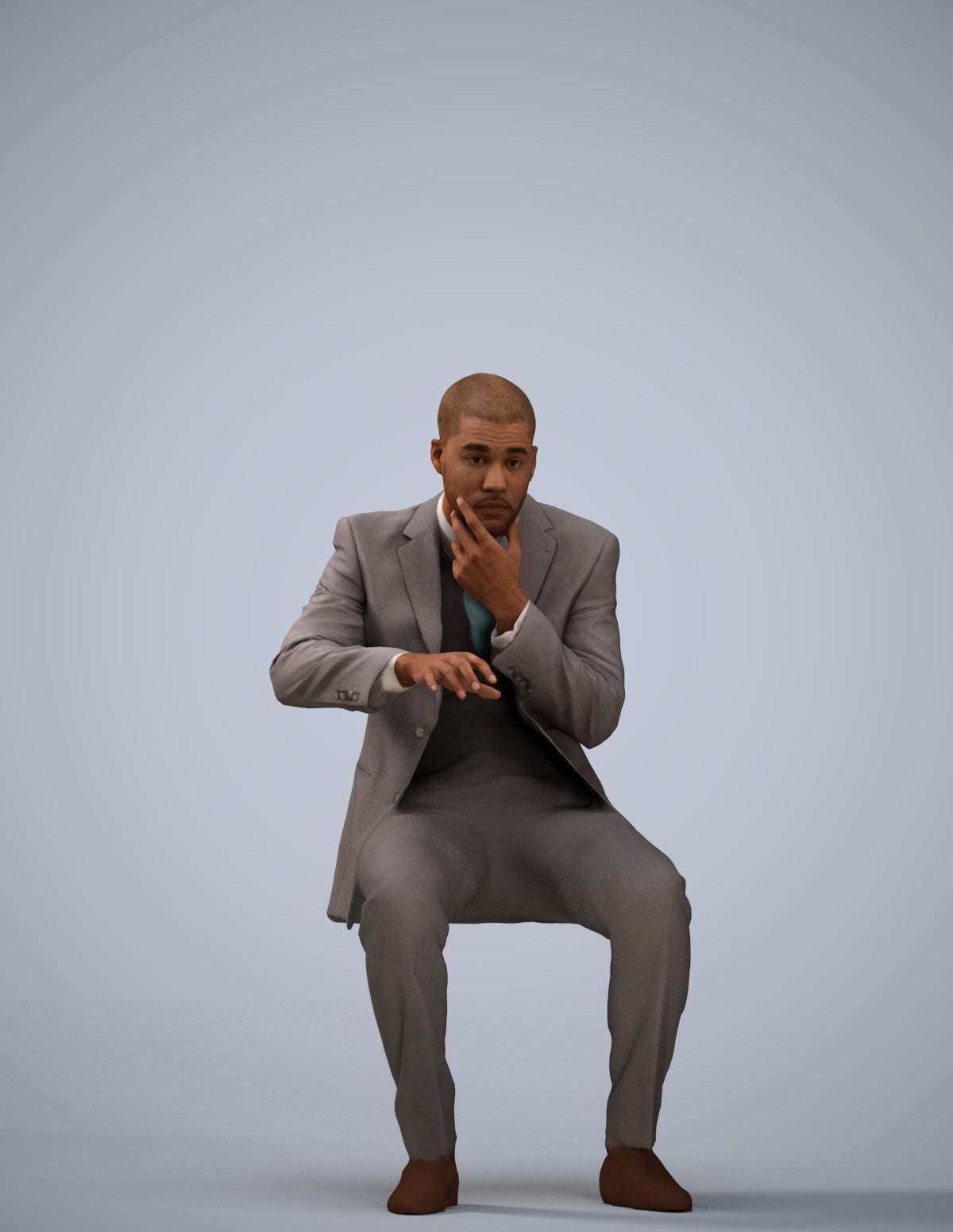 3D people model man business, scanned human for 3ds Max rendering