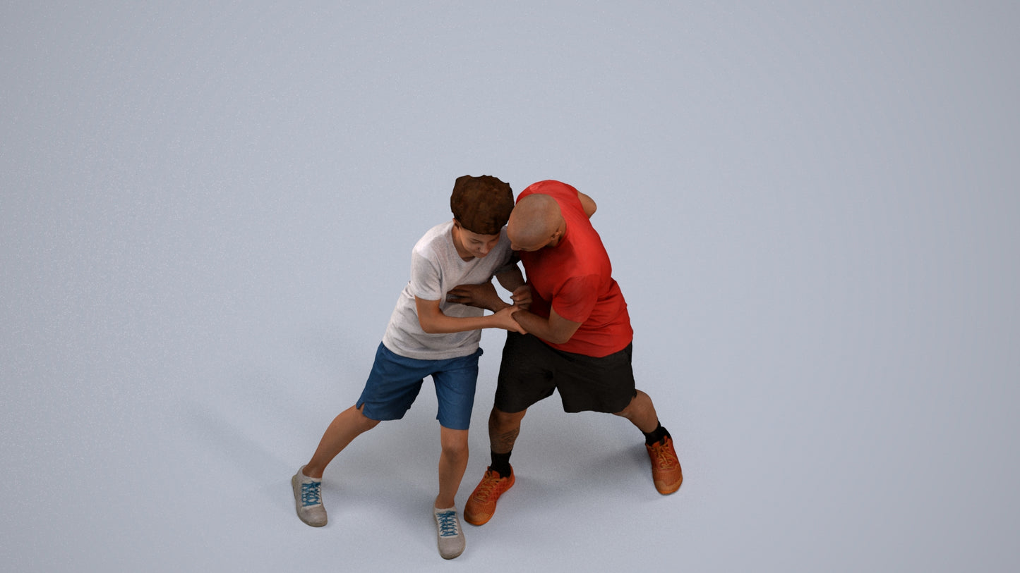 3D people model boy casual kids, scanned human for 3ds Max rendering, back view render