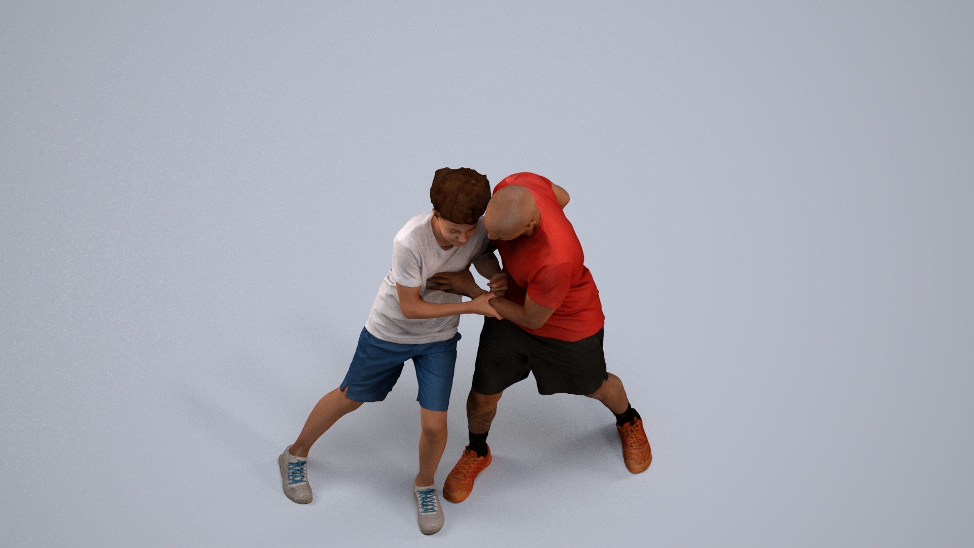 3D people model boy casual kids, scanned human for 3ds Max rendering, back view render