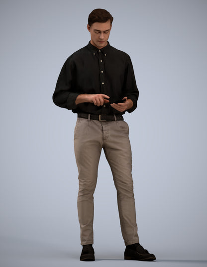 3D people model man casual standing, scanned human for 3ds Max rendering
