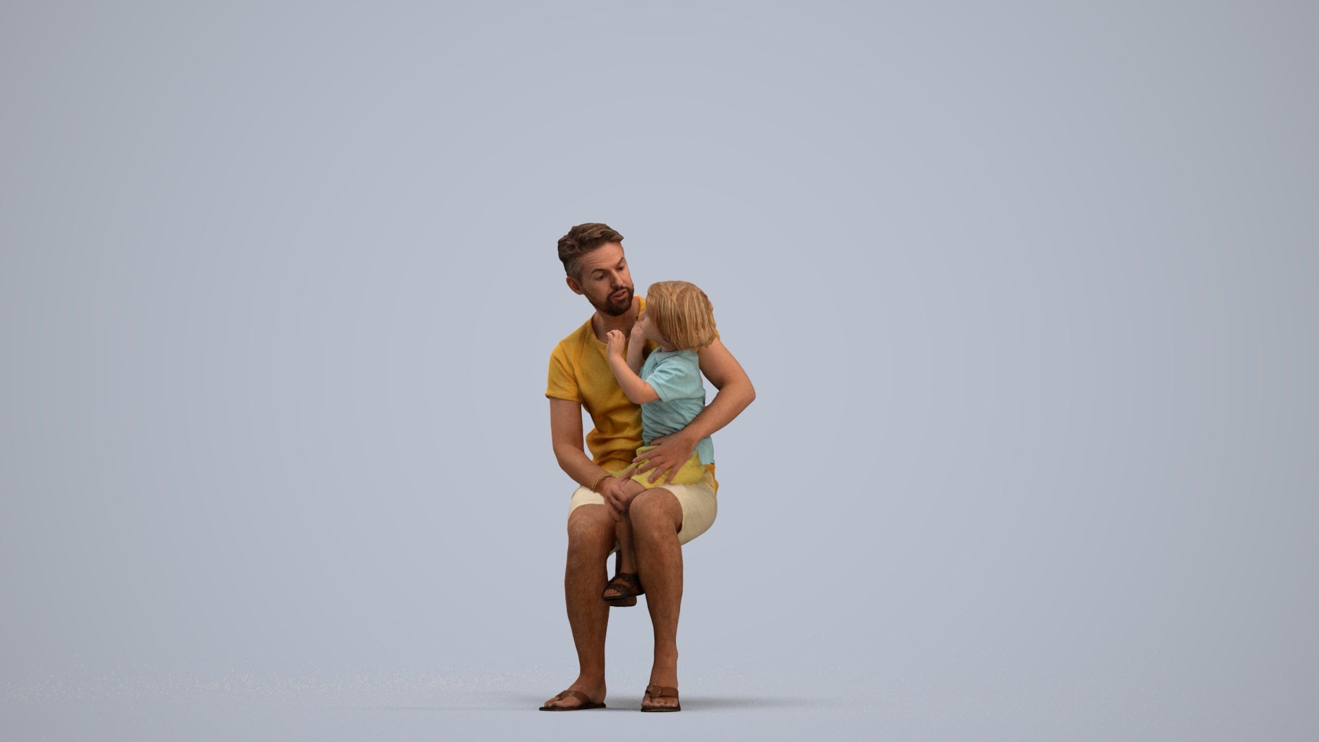 scanned 3D boy casual kids, photogrammetry people for Enscape and V-Ray, standing pose render
